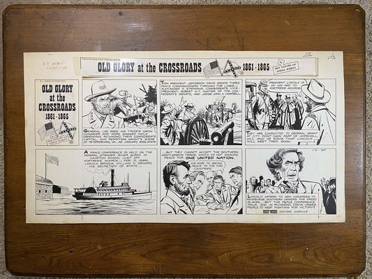Old Glory at the Crossroads 1/31/65 Original Art Illustration | Fletcher Studio