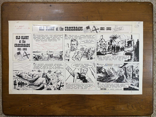 Old Glory at the Crossroads 2/21/65 Original Art Illustration | Fletcher Studio