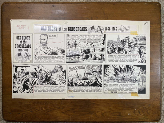 Old Glory at the Crossroads 3/14/65 Original Art Illustration | Fletcher Studio