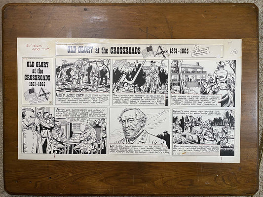 Old Glory at the Crossroads 4/11/65 Original Art Illustration | Fletcher Studio
