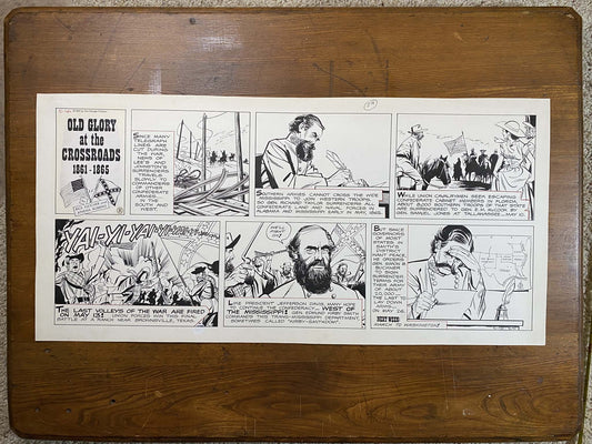 Old Glory at the Crossroads 5/16/65 Original Art Illustration | Fletcher Studio