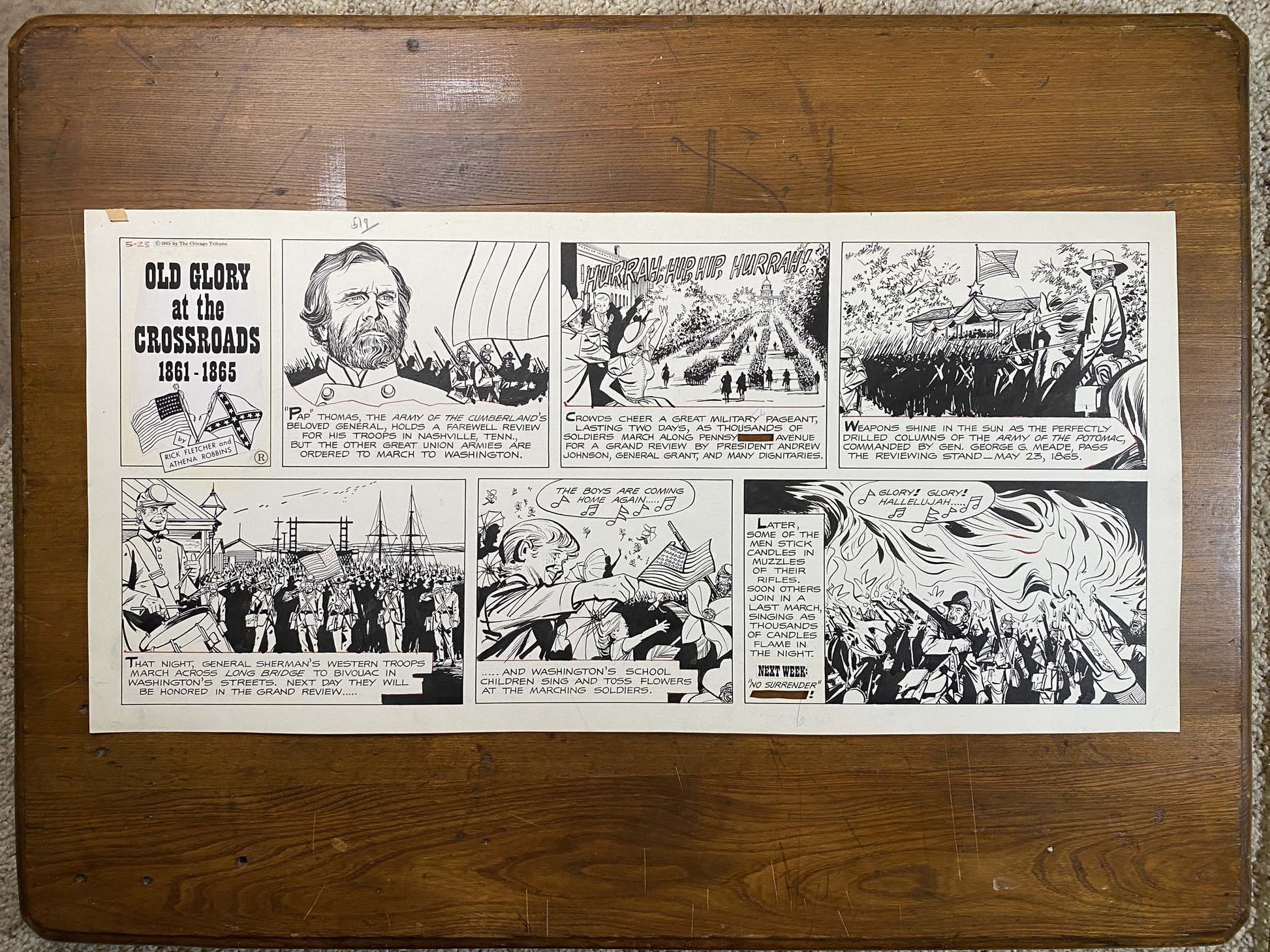 Old Glory at the Crossroads 5/23/65 Original Art Illustration | Fletcher Studio