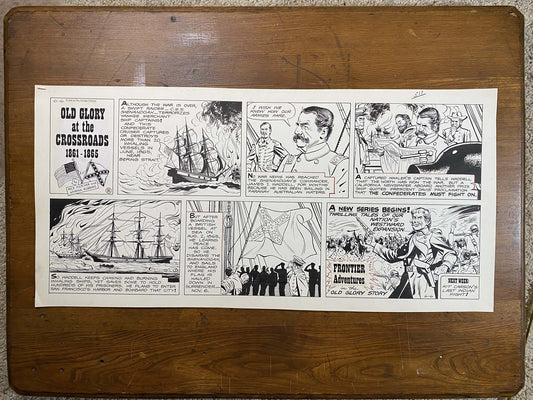 Old Glory at the Crossroads 6/6/65 Original Art Illustration | Fletcher Studio
