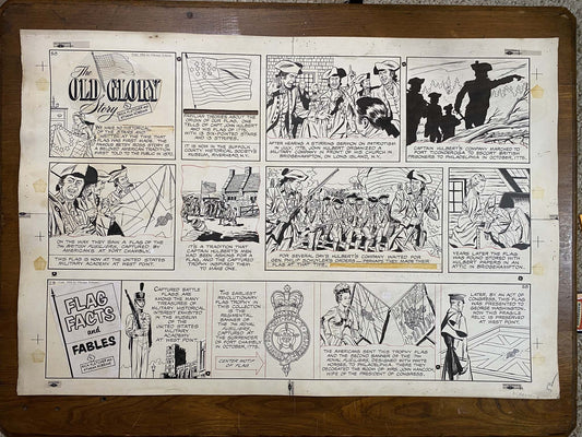 The Old Glory Story: History of the American Flag 3/6/54 Original Art Illustration | Fletcher Studio