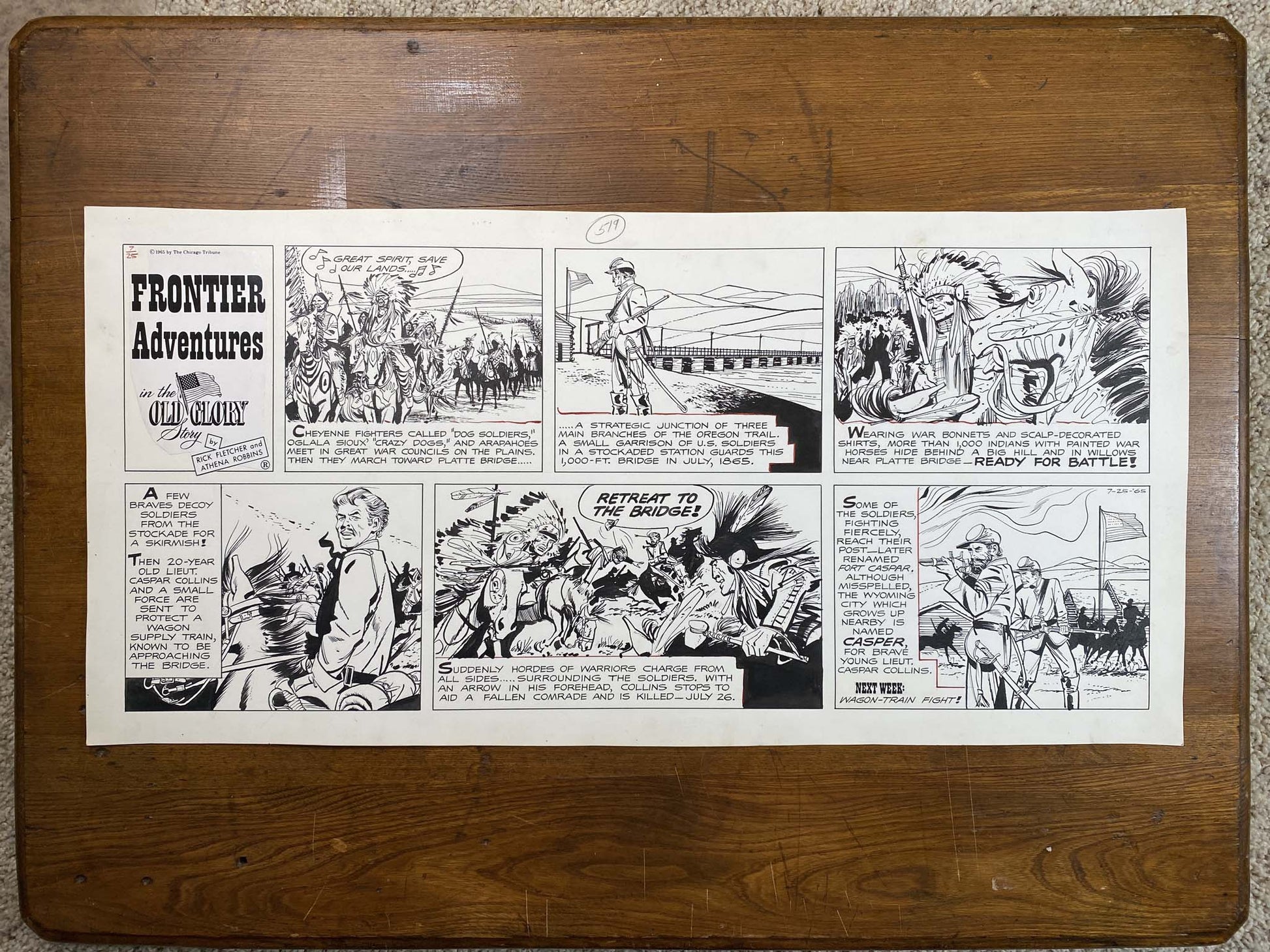 Frontier Adventures in the Old Glory Story 7/25/65 Original Art Illustration | Fletcher Studio