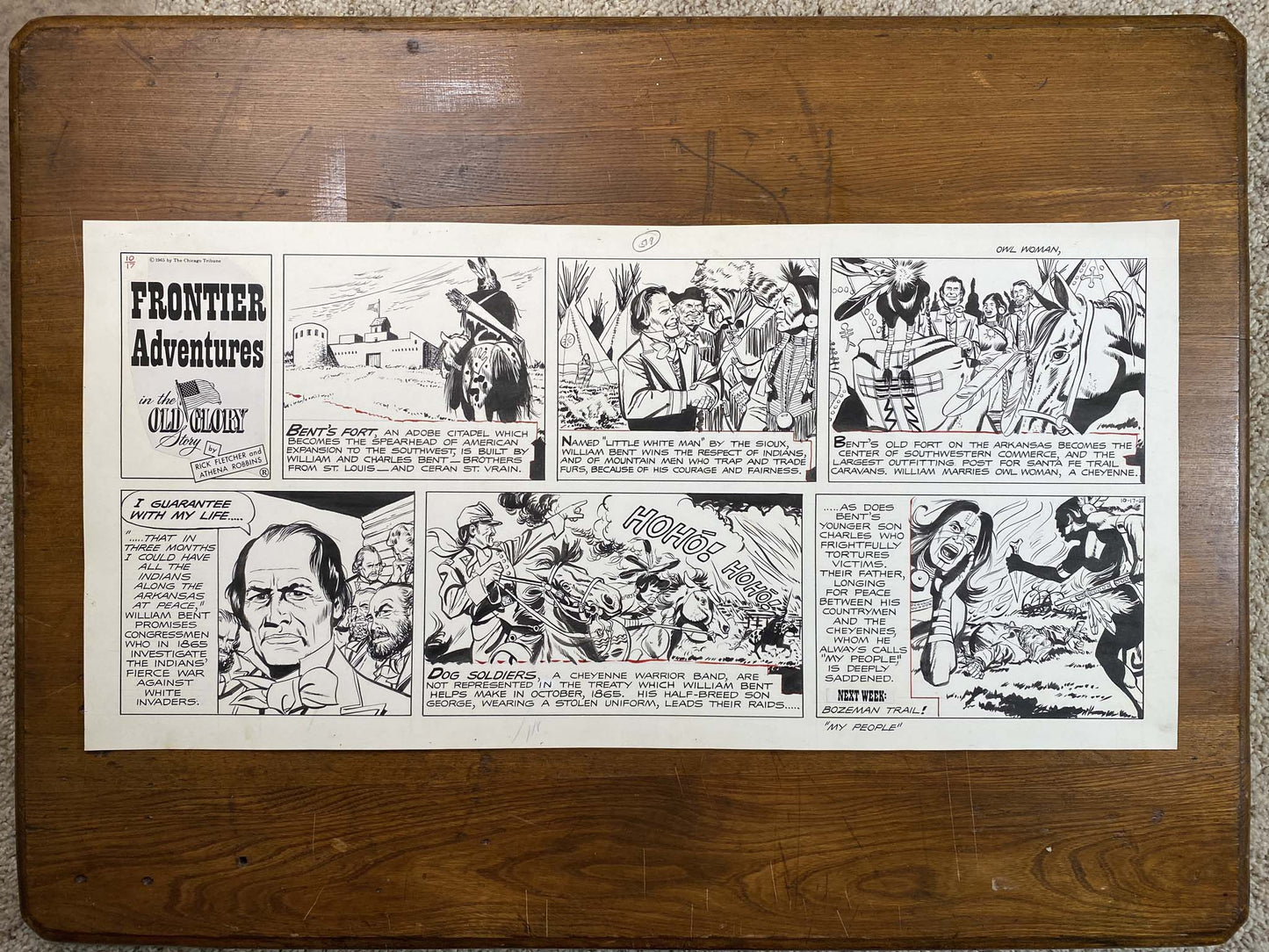 Frontier Adventures in the Old Glory Story 10/17/65 Original Art Illustration | Fletcher Studio