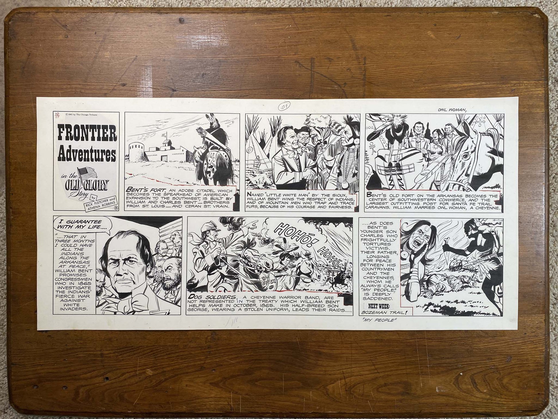 Frontier Adventures in the Old Glory Story 10/17/65 Original Art Illustration | Fletcher Studio