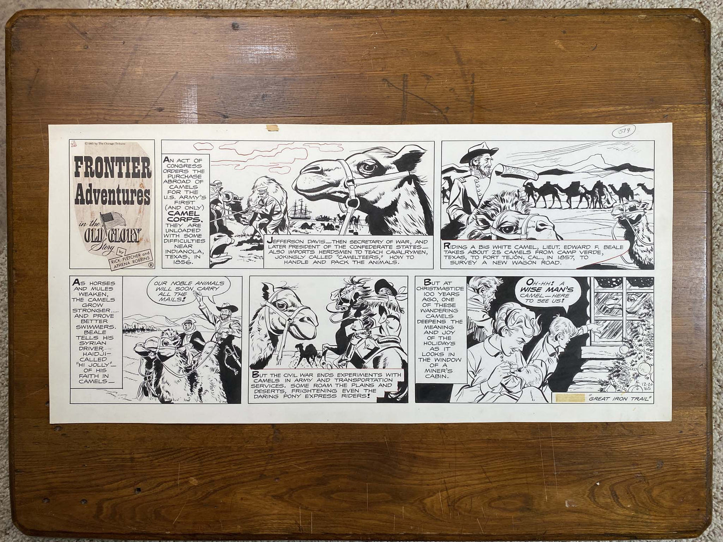 Frontier Adventures in the Old Glory Story 12/26/65 Original Art Illustration | Fletcher Studio