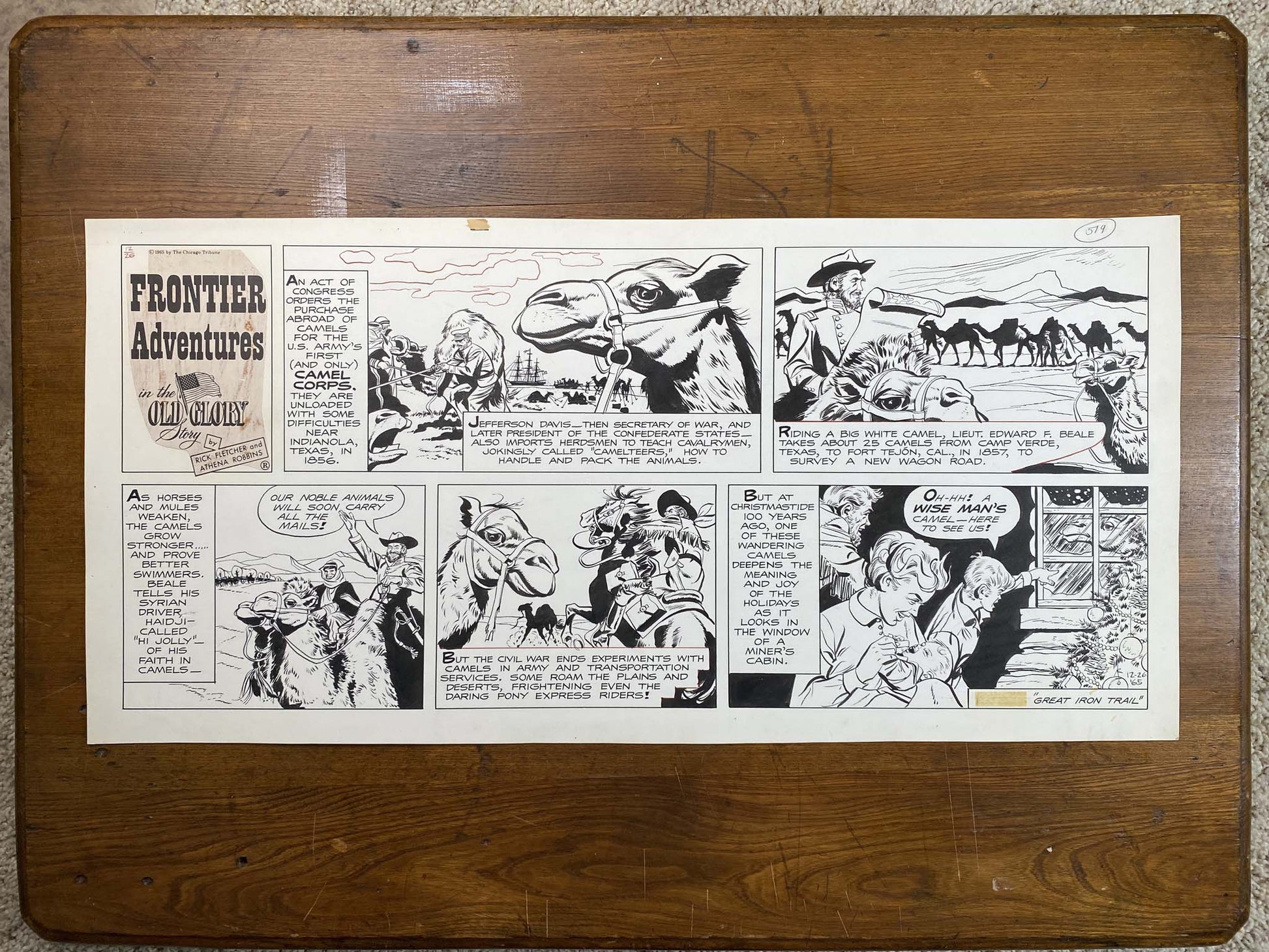 Frontier Adventures in the Old Glory Story 12/26/65 Original Art Illustration | Fletcher Studio