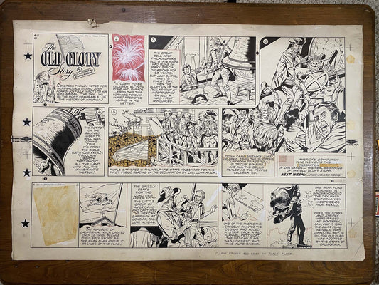 The Old Glory Story: History of the American Flag 4/11/54 Original Art Illustration | Fletcher Studio