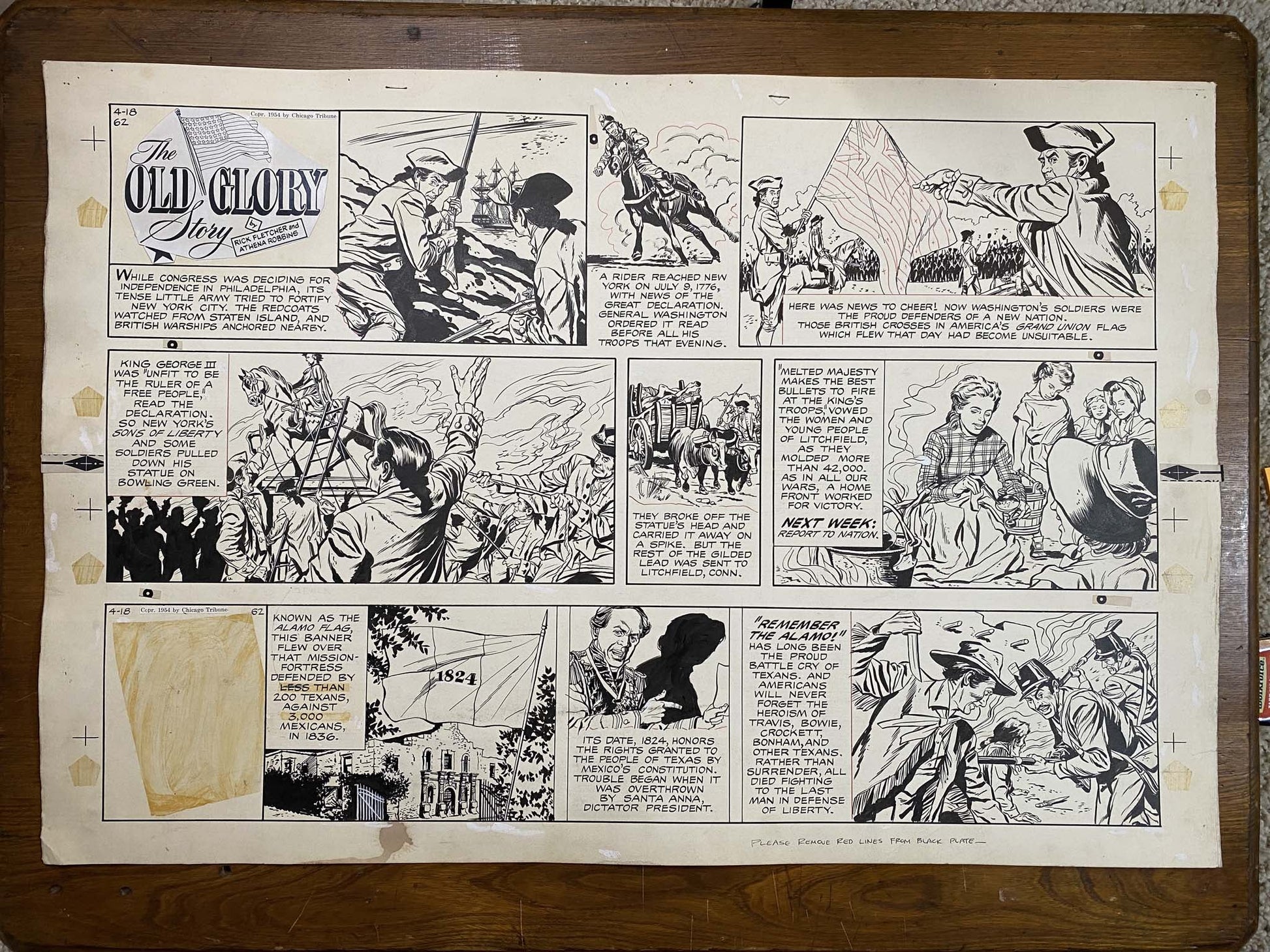 The Old Glory Story: History of the American Flag 4/18/54 Original Art Illustration | Fletcher Studio