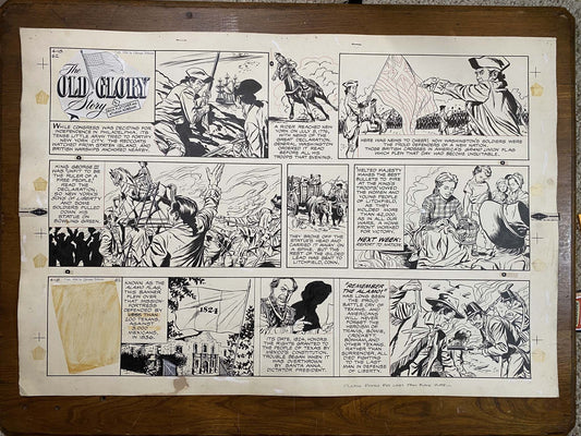 The Old Glory Story: History of the American Flag 4/18/54 Original Art Illustration | Fletcher Studio