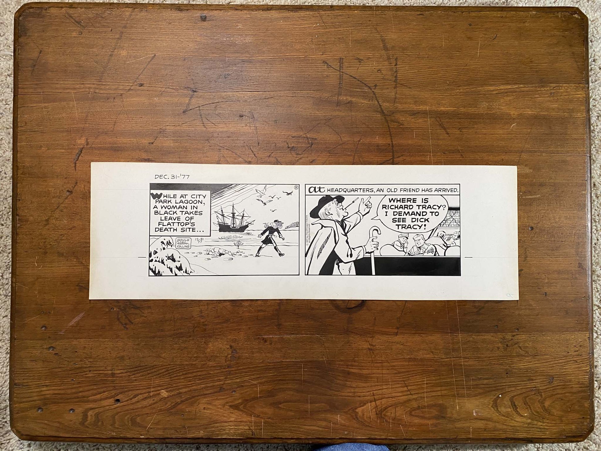 Dick Tracy Daily 12/31/77 Original Art Illustration | Fletcher Studio