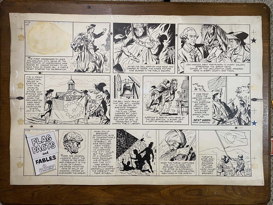 The Old Glory Story: History of the American Flag 4/25/54 Original Art Illustration | Fletcher Studio