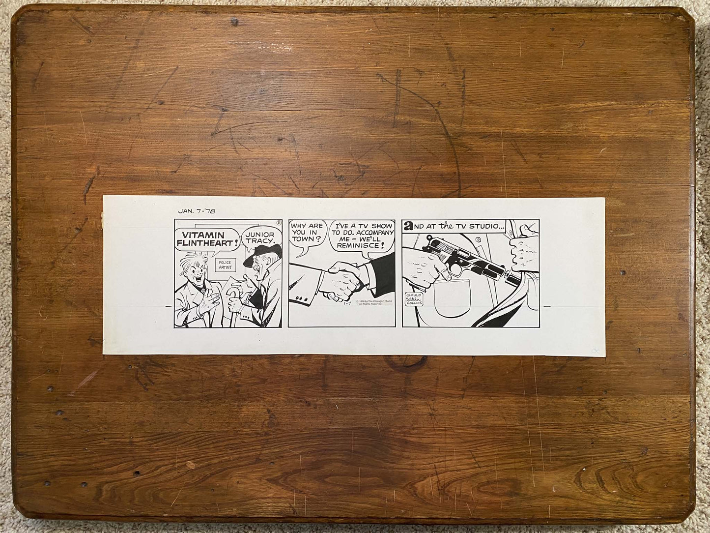 Dick Tracy Daily 1/7/78 Original Art Illustration | Fletcher Studio