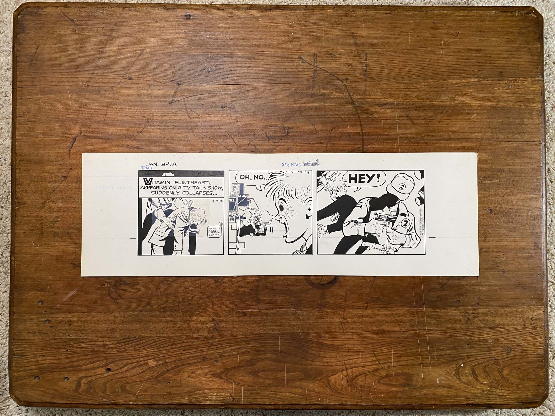 Dick Tracy Daily 1/9/78 Original Art Illustration | Fletcher Studio