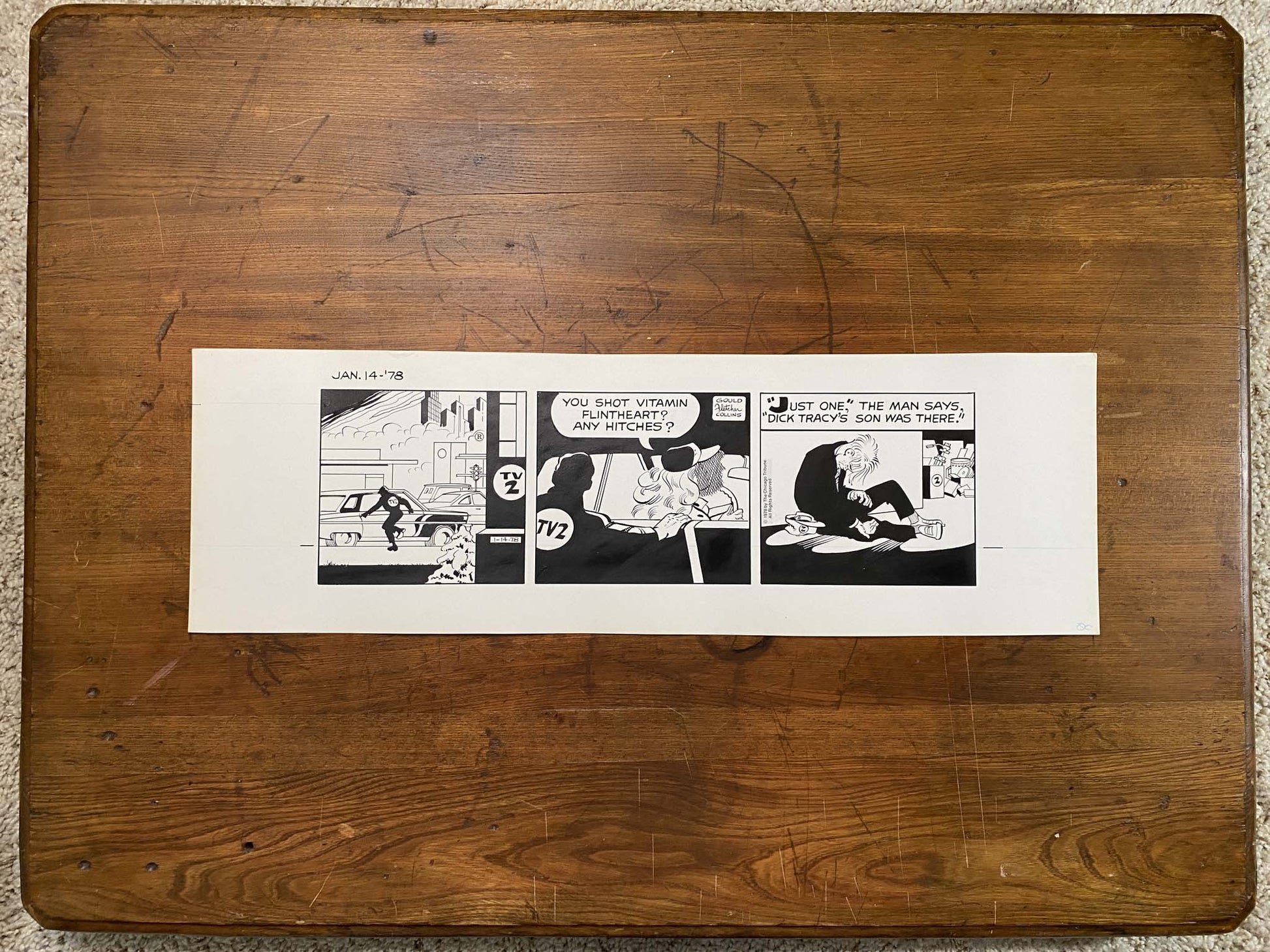 Dick Tracy Daily 1/14/78 Original Art Illustration | Fletcher Studio