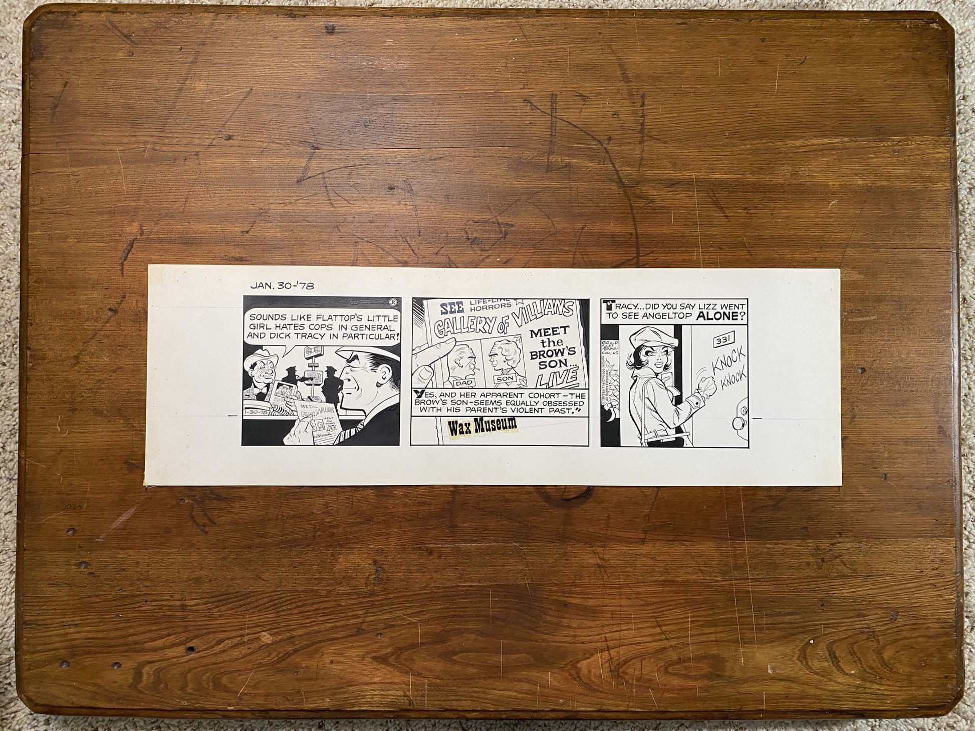 Dick Tracy Daily 1/30/78 Original Art Illustration | Fletcher Studio