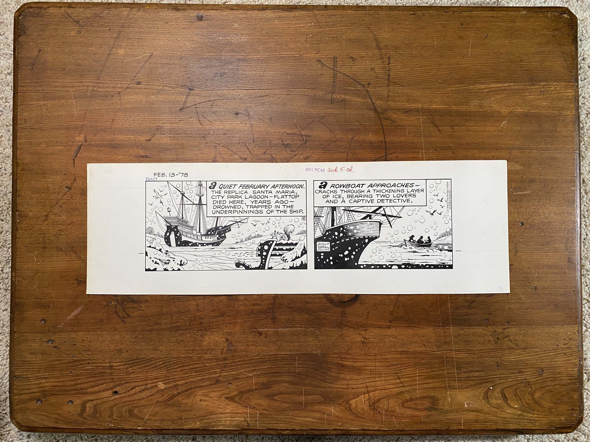 Dick Tracy Daily 2/13/78 Original Art Illustration | Fletcher Studio