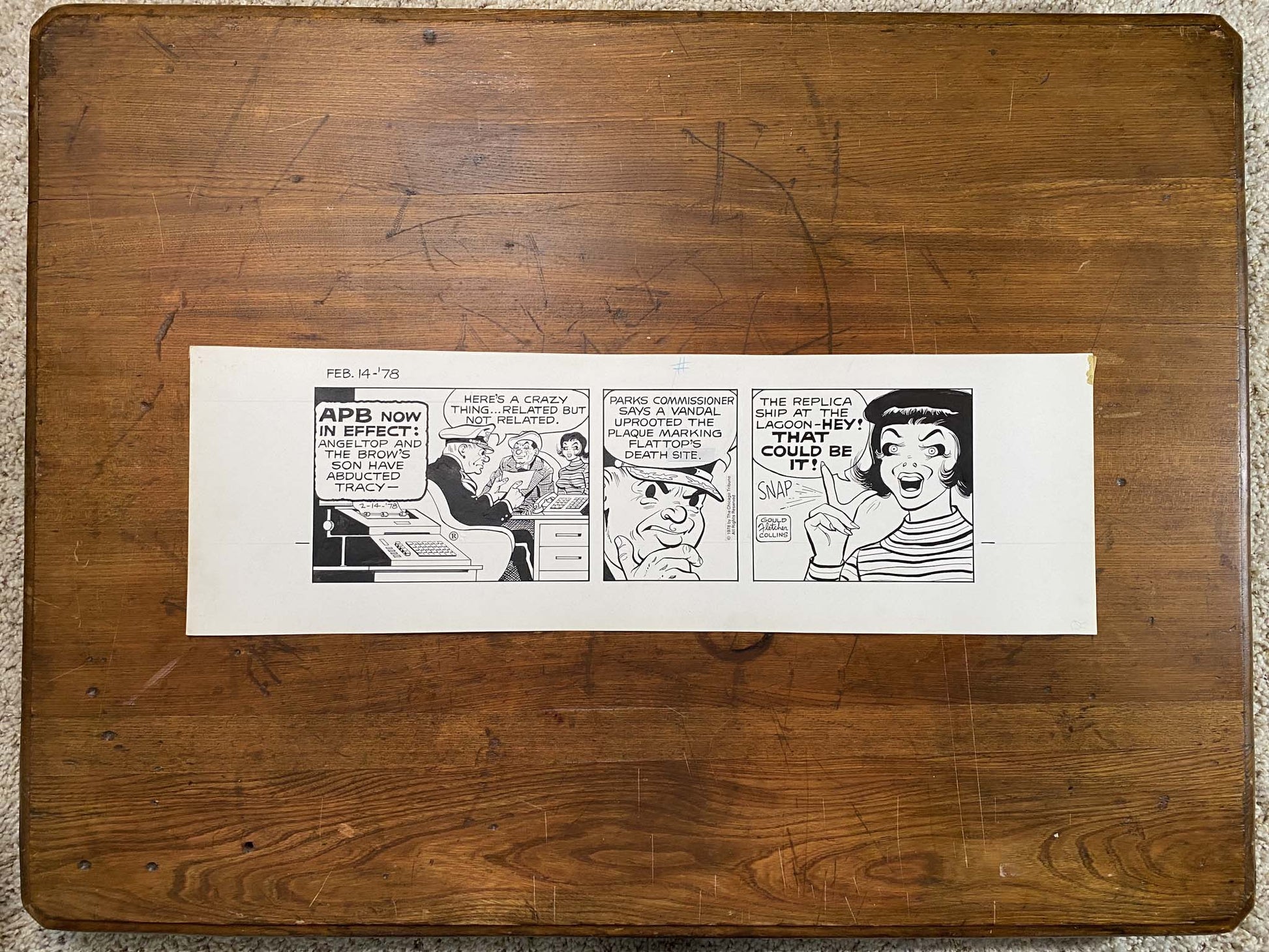 Dick Tracy Daily 2/14/78 Original Art Illustration | Fletcher Studio