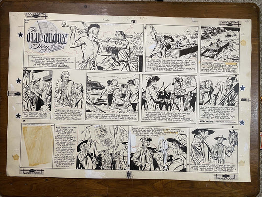 The Old Glory Story: History of the American Flag 5/16/54 Original Art Illustration | Fletcher Studio