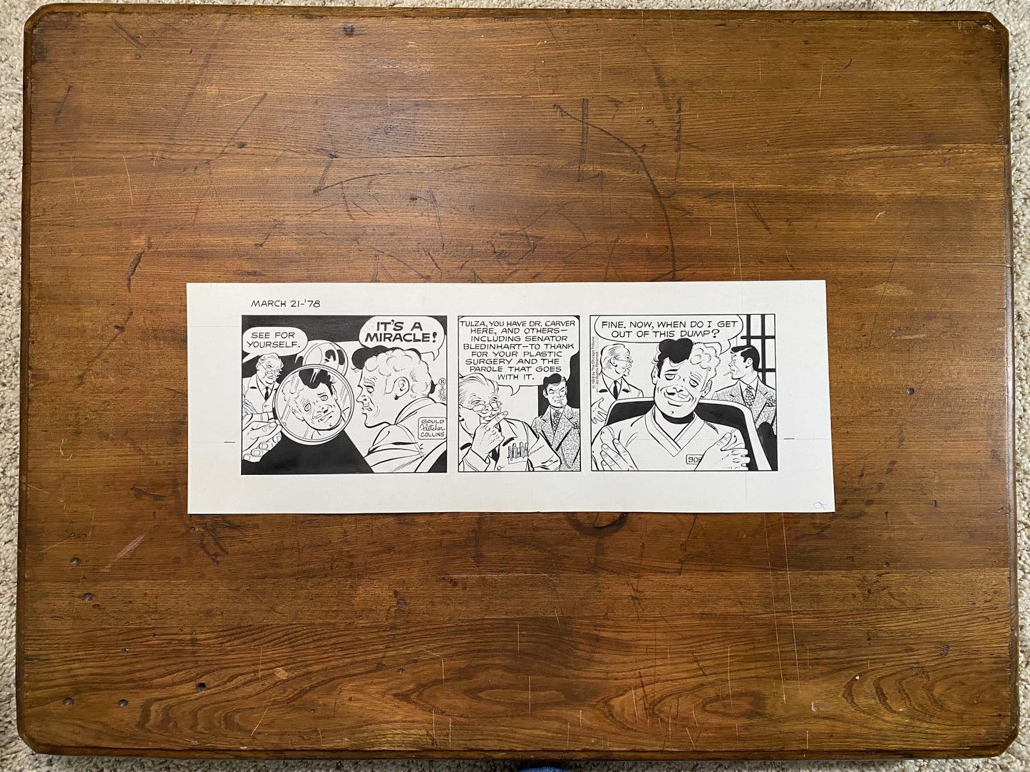 Dick Tracy Daily 3/21/78 Original Art Illustration | Fletcher Studio