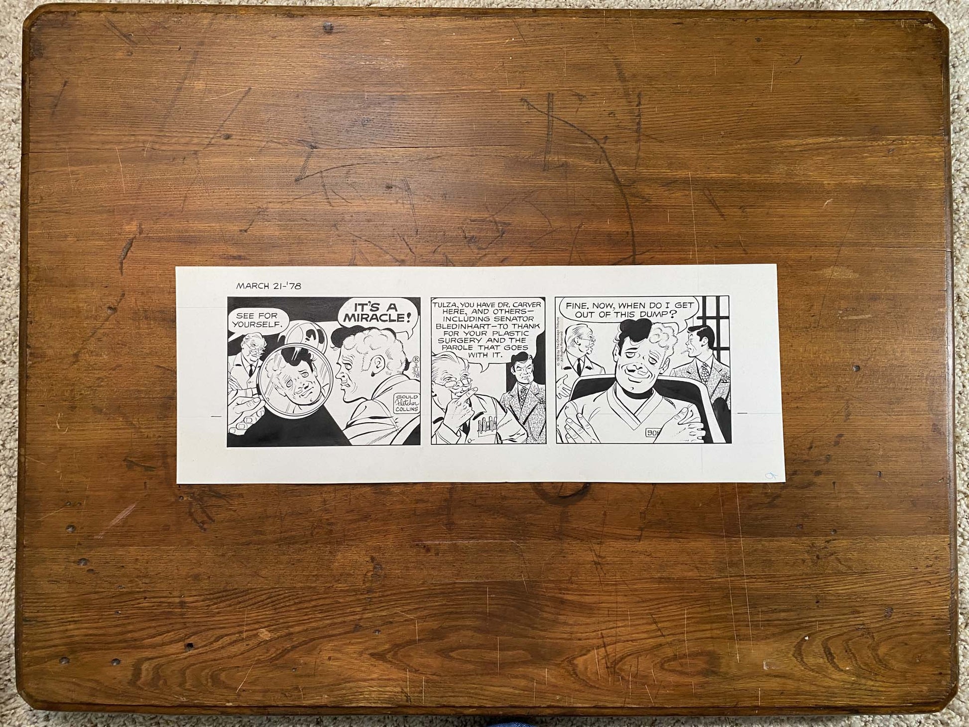 Dick Tracy Daily 3/21/78 Original Art Illustration | Fletcher Studio