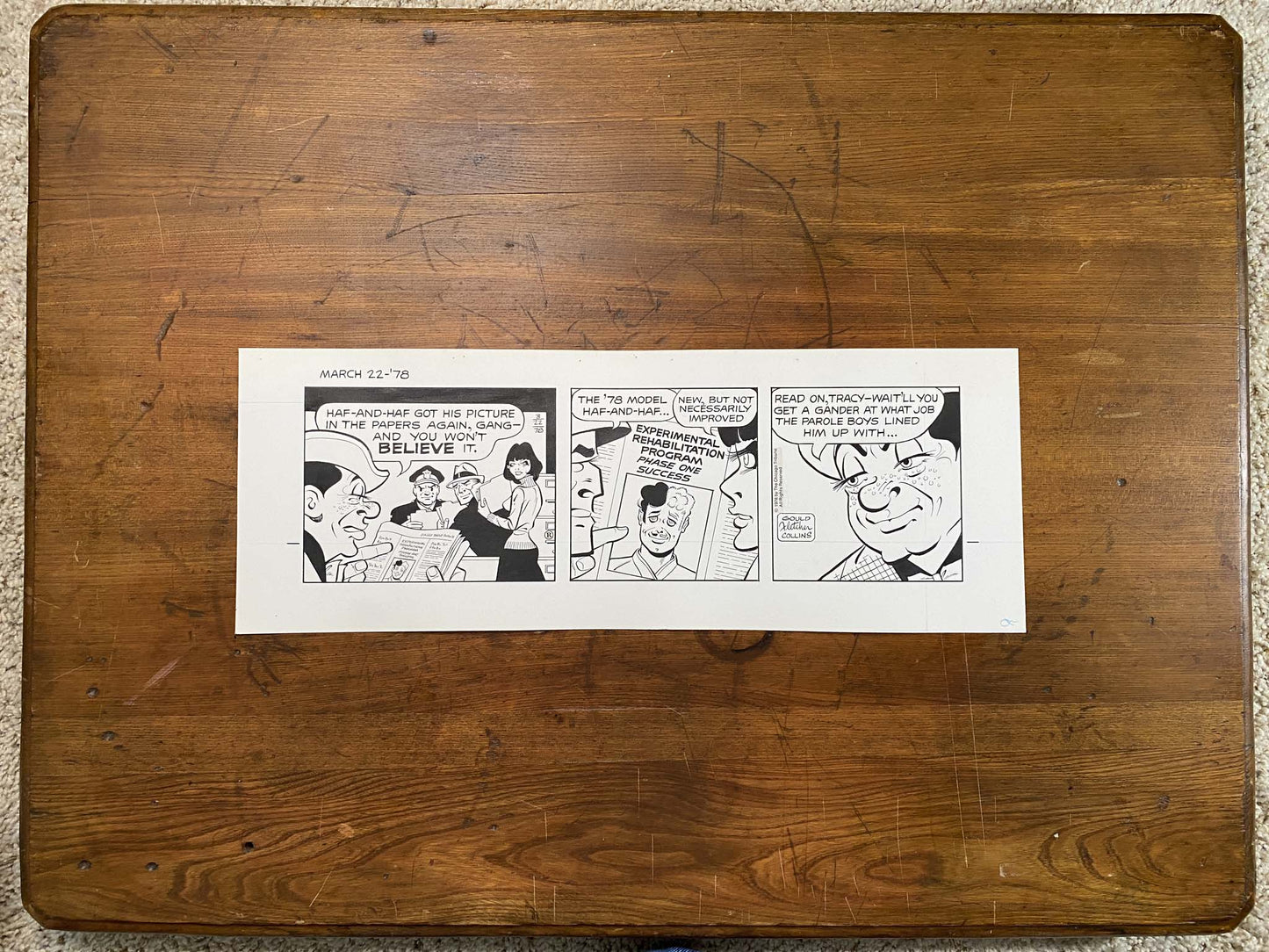 Dick Tracy Daily 3/22/78 Original Art Illustration | Fletcher Studio