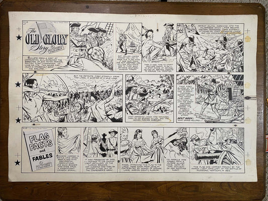 The Old Glory Story: History of the American Flag 5/23/54 Original Art Illustration | Fletcher Studio