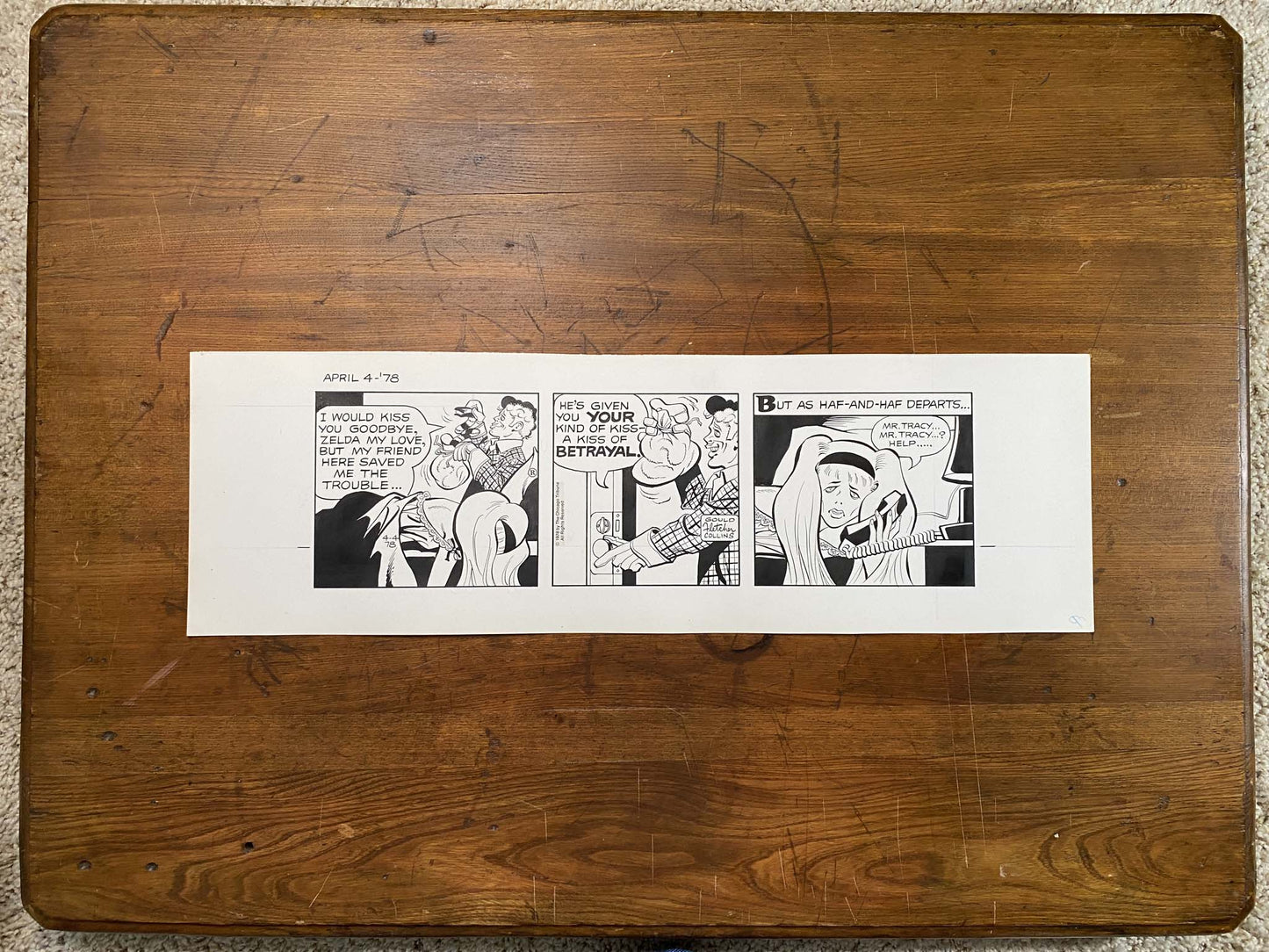 Dick Tracy Daily 4/4/78 Original Art Illustration | Fletcher Studio