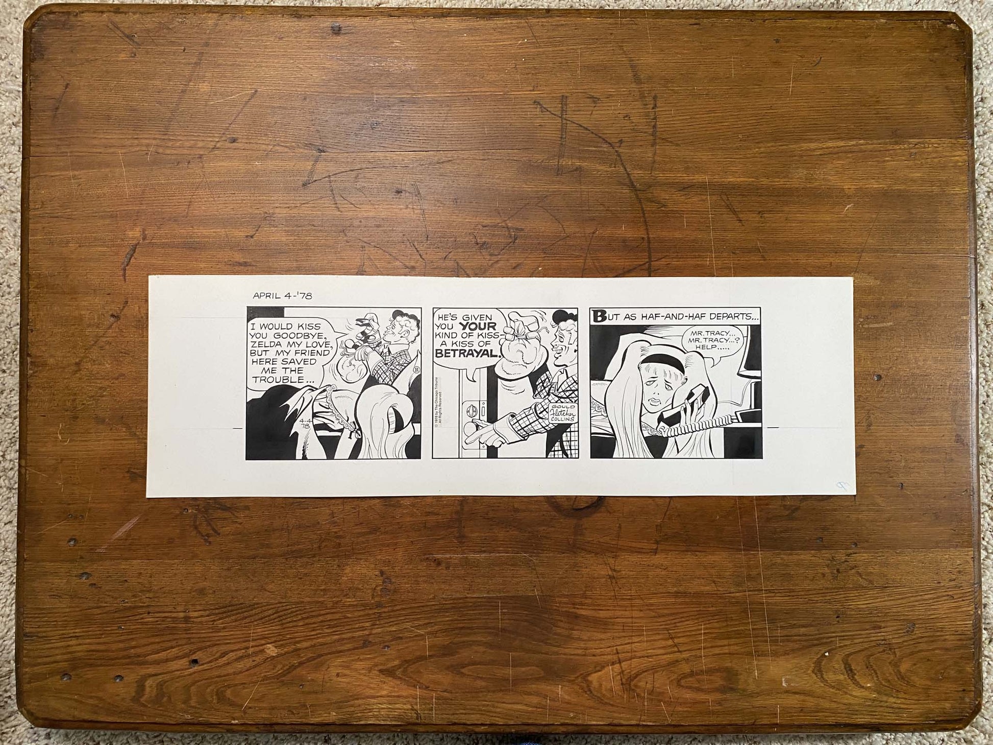 Dick Tracy Daily 4/4/78 Original Art Illustration | Fletcher Studio
