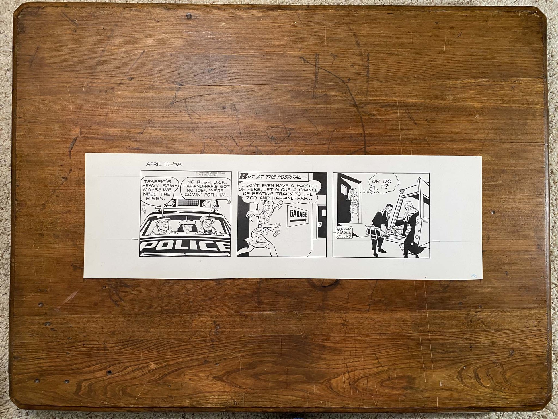 Dick Tracy Daily 4/13/78 Original Art Illustration | Fletcher Studio