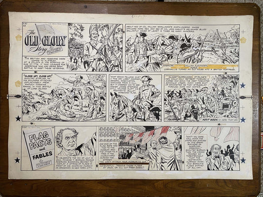 The Old Glory Story: History of the American Flag 5/30/54 Original Art Illustration | Fletcher Studio
