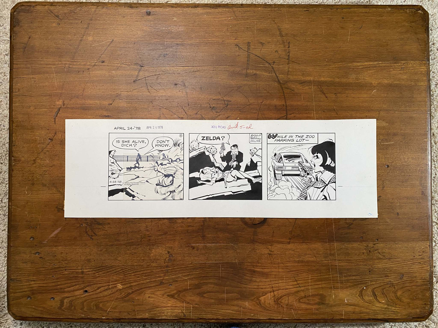 Dick Tracy Daily 4/24/78 Original Art Illustration | Fletcher Studio