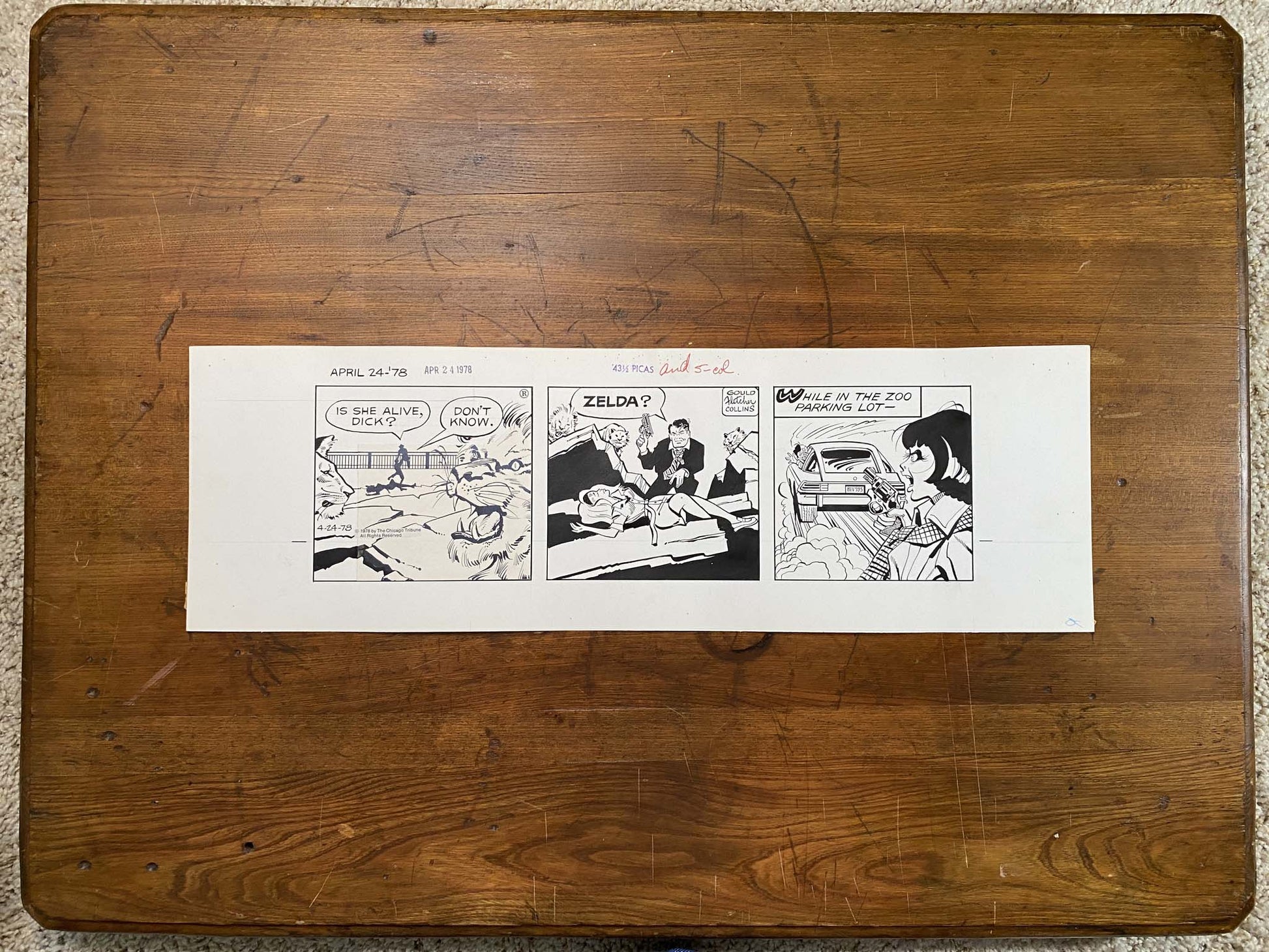 Dick Tracy Daily 4/24/78 Original Art Illustration | Fletcher Studio