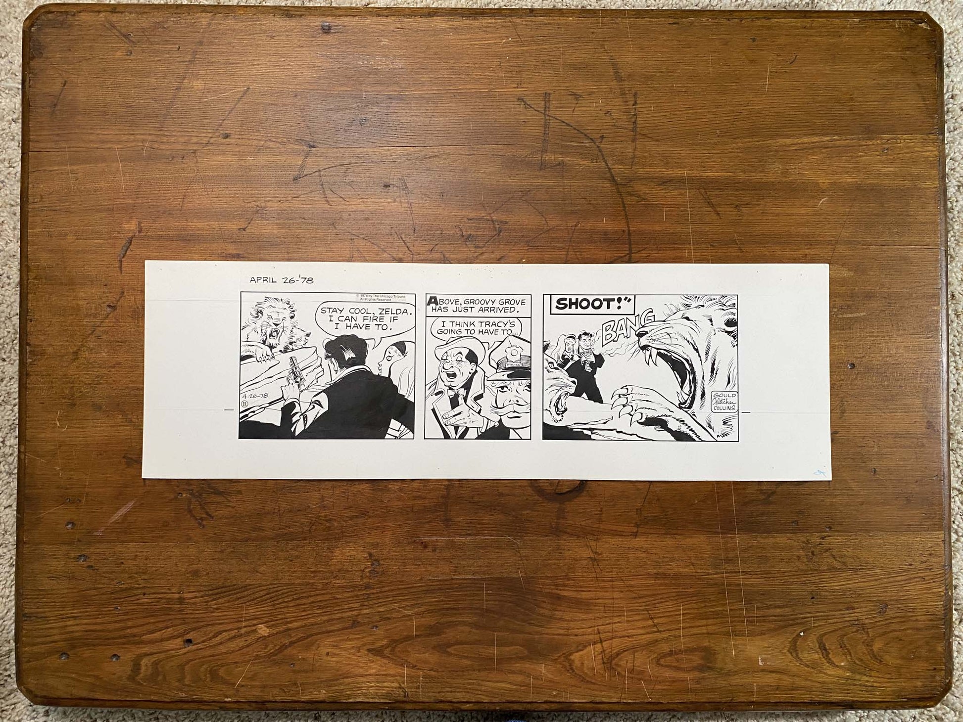 Dick Tracy Daily 4/26/78 Original Art Illustration | Fletcher Studio
