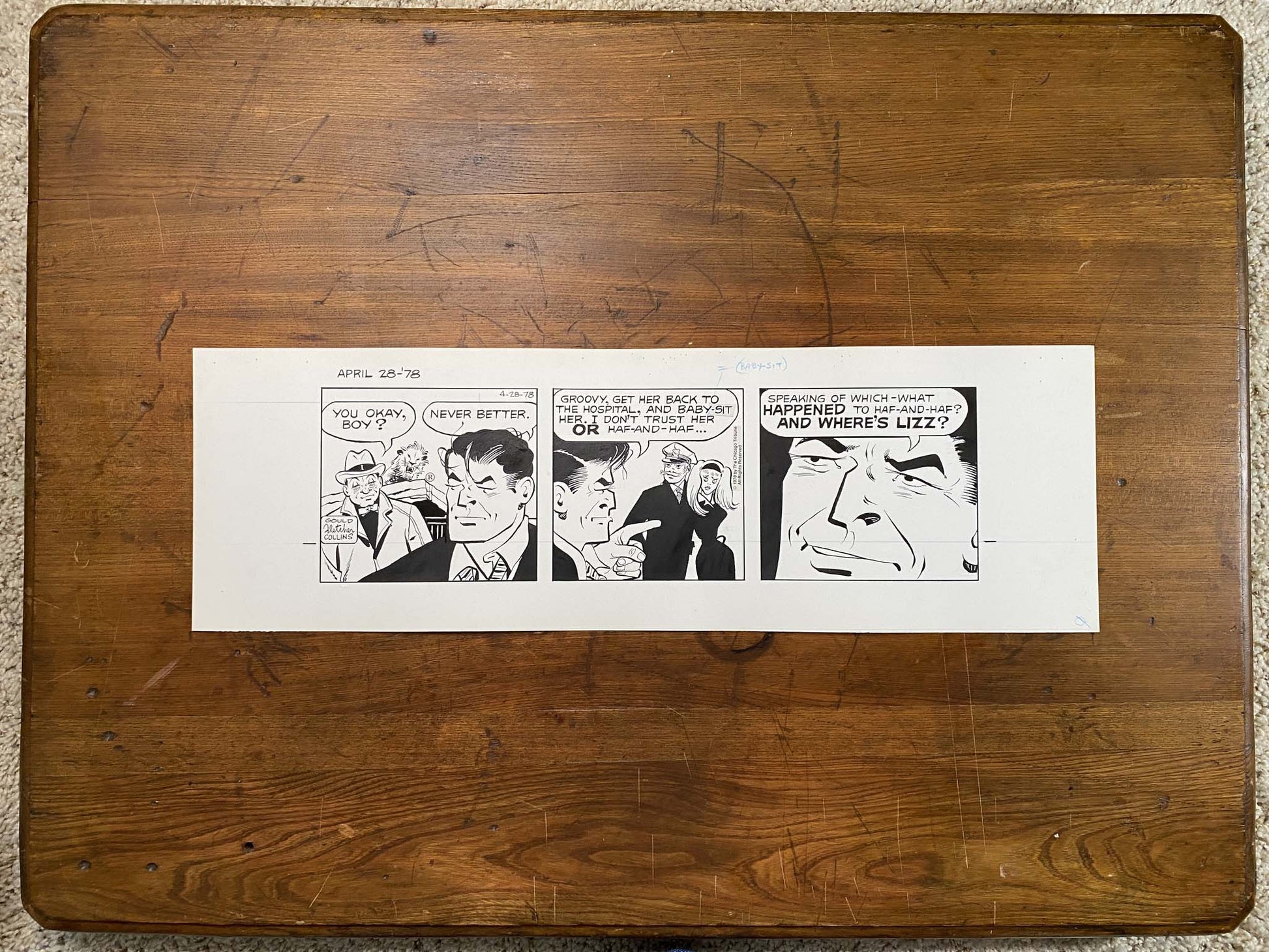 Dick Tracy Daily 4/28/78 Original Art Illustration | Fletcher Studio