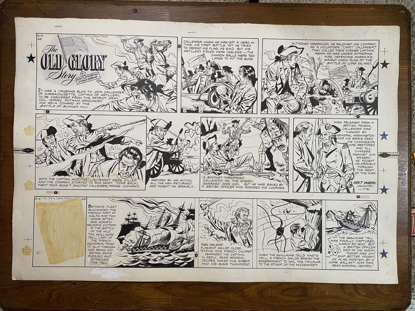 The Old Glory Story: History of the American Flag 6/6/54 Original Art Illustration | Fletcher Studio