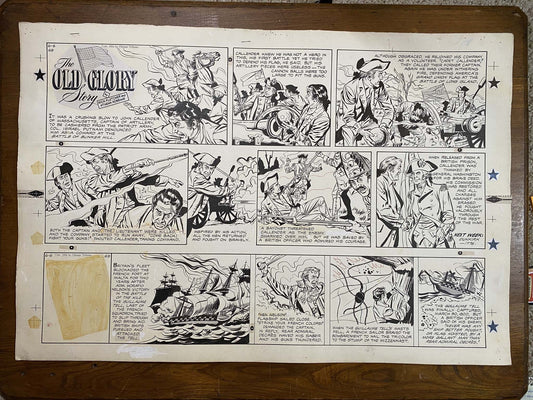 The Old Glory Story: History of the American Flag 6/6/54 Original Art Illustration | Fletcher Studio