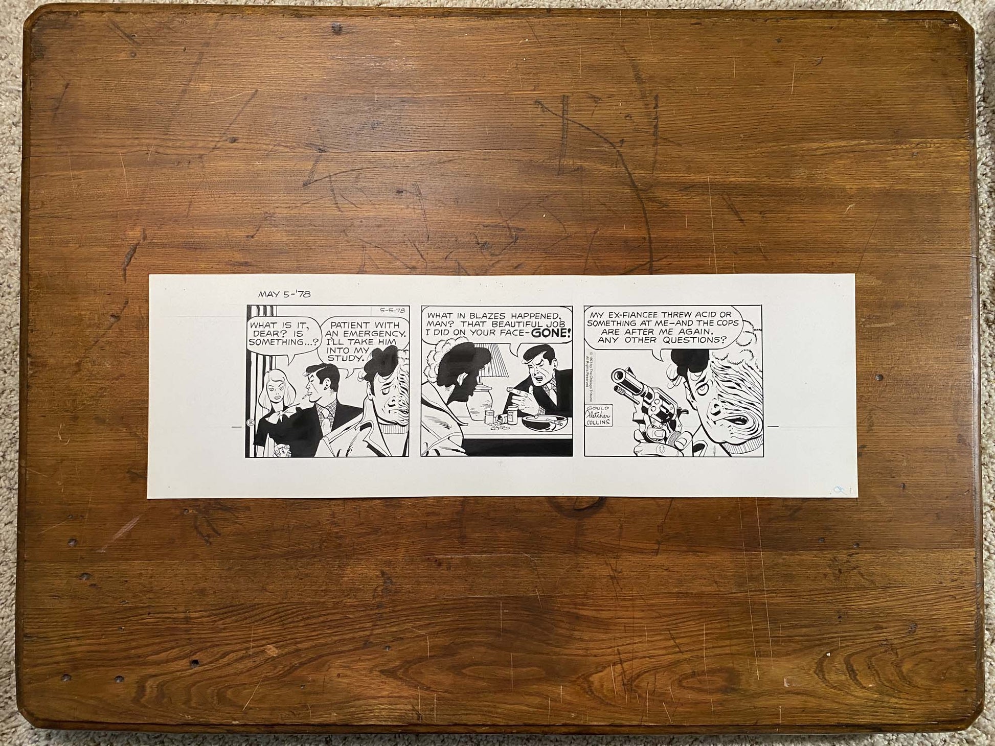 Dick Tracy Daily 5/5/78 Original Art Illustration | Fletcher Studio