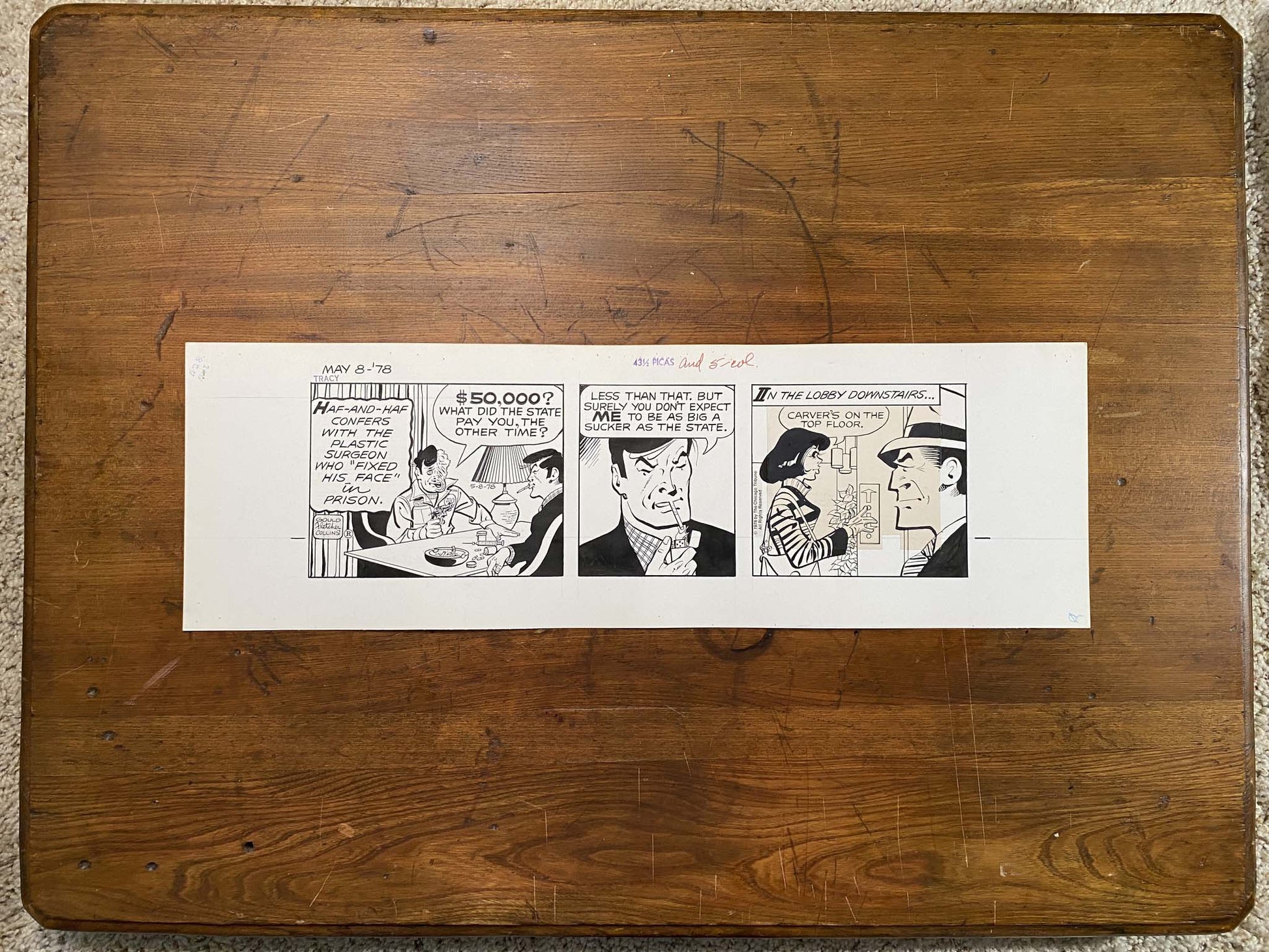Dick Tracy Daily 5/8/78 Original Art Illustration | Fletcher Studio
