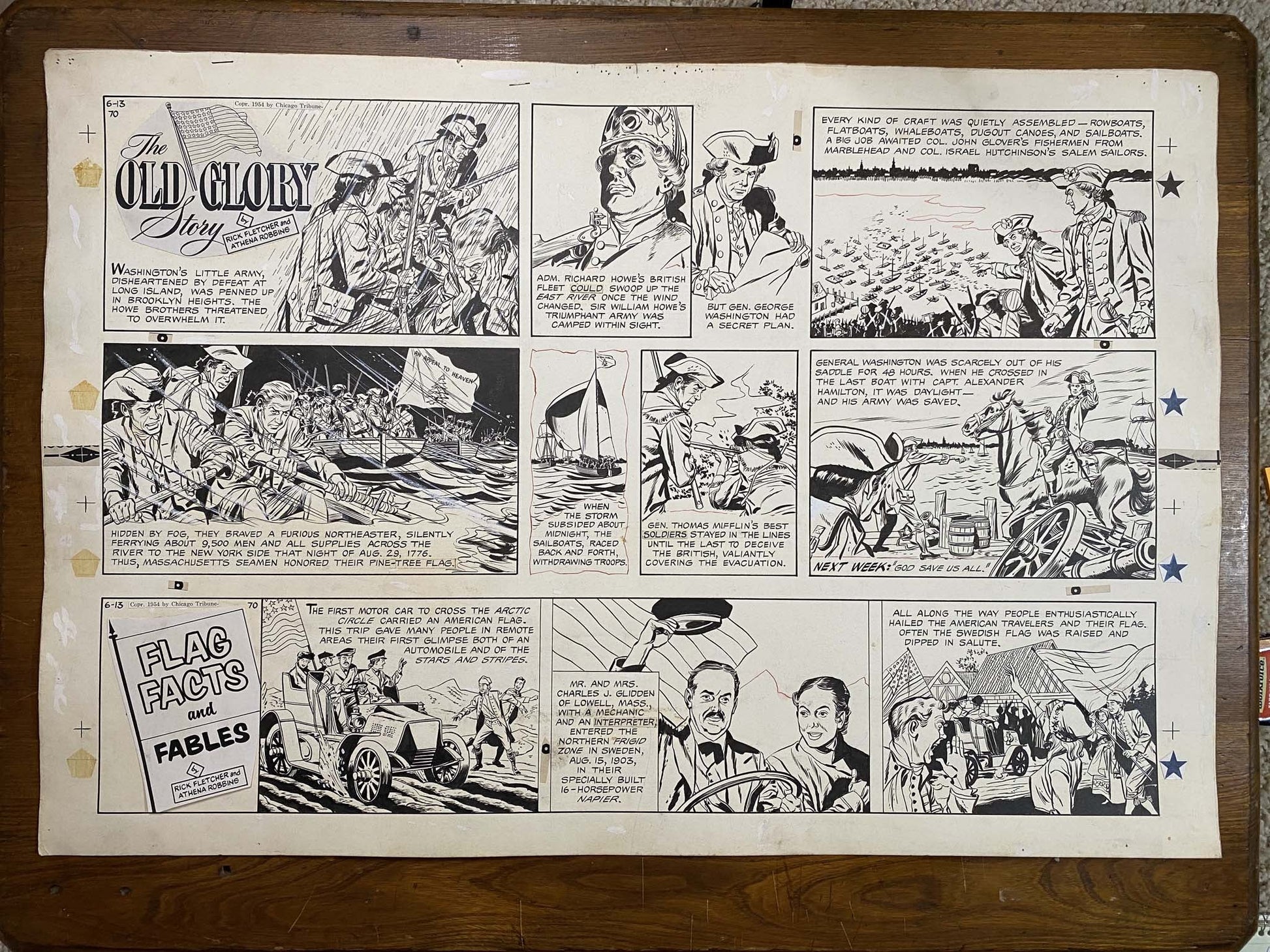 The Old Glory Story: History of the American Flag 6/13/54 Original Art Illustration | Fletcher Studio