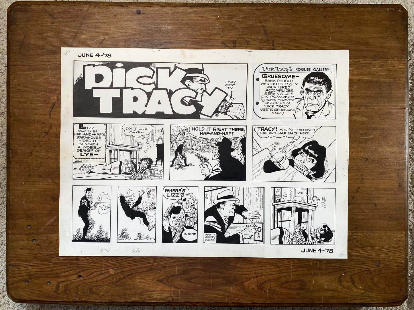 Dick Tracy Sunday 6/4/78 Original Art Illustration | Fletcher Studio
