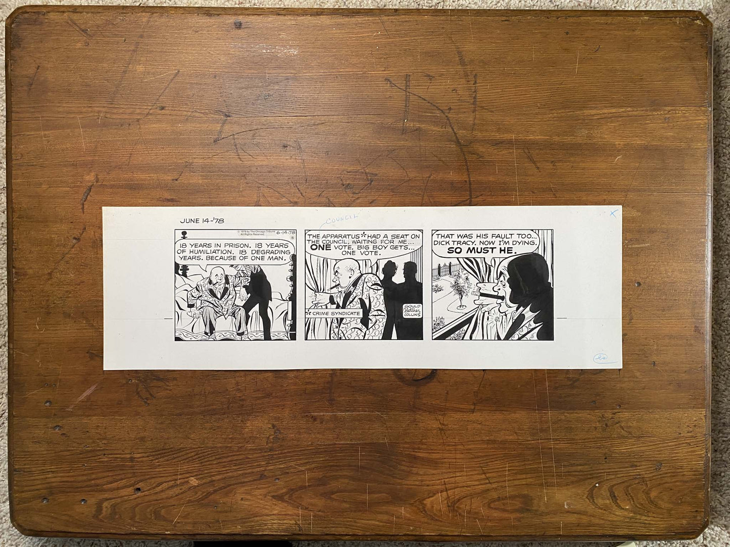 Dick Tracy Daily 6/14/78 Original Art Illustration | Fletcher Studio