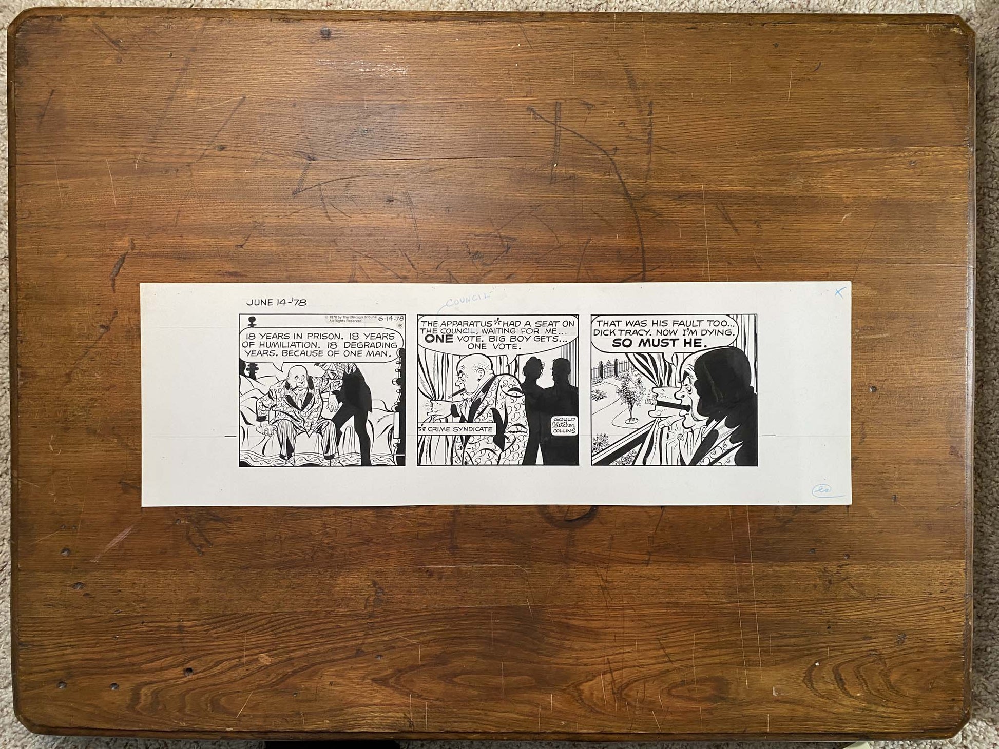 Dick Tracy Daily 6/14/78 Original Art Illustration | Fletcher Studio