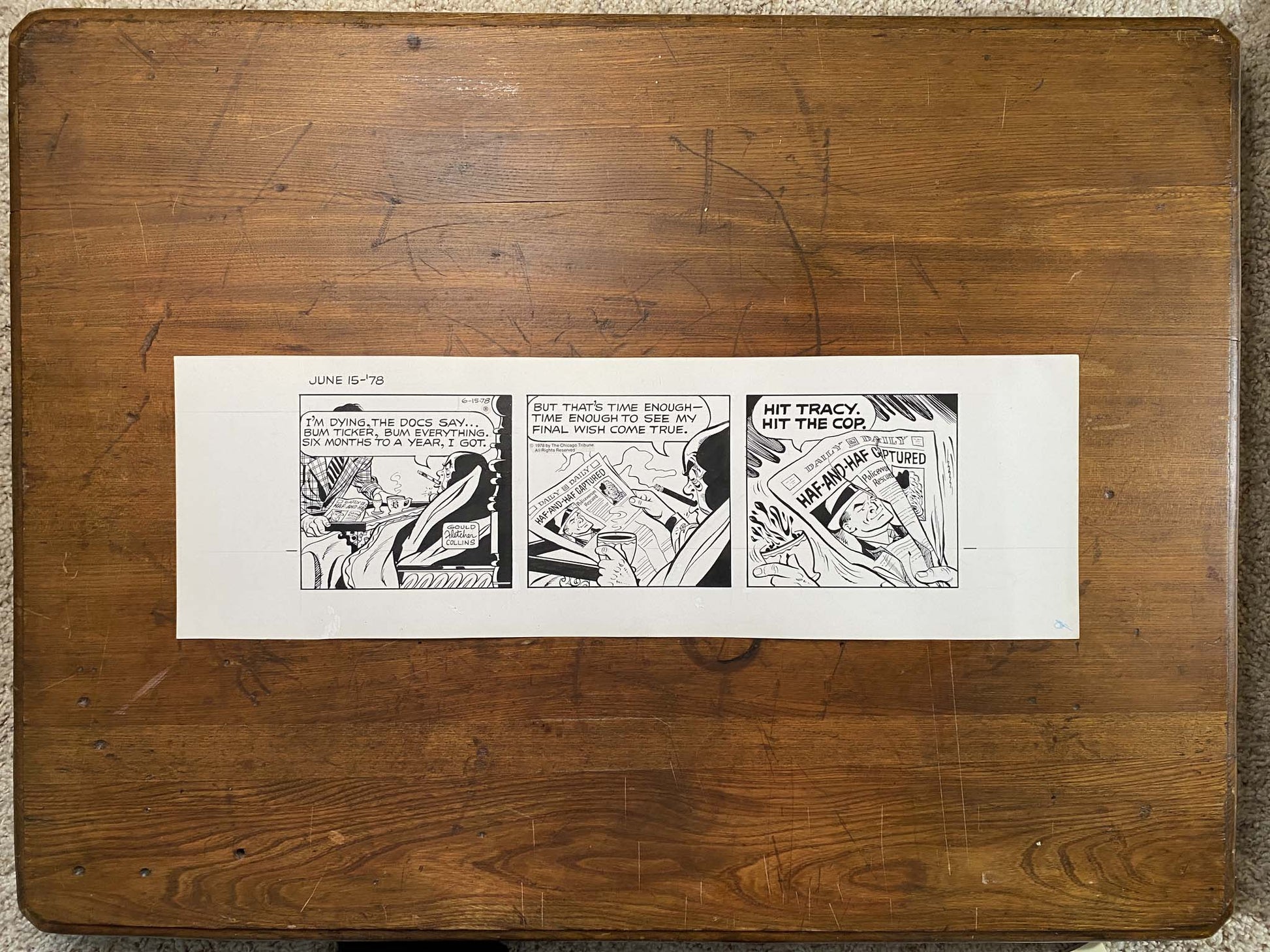 Dick Tracy Daily 6/15/78 Original Art Illustration | Fletcher Studio