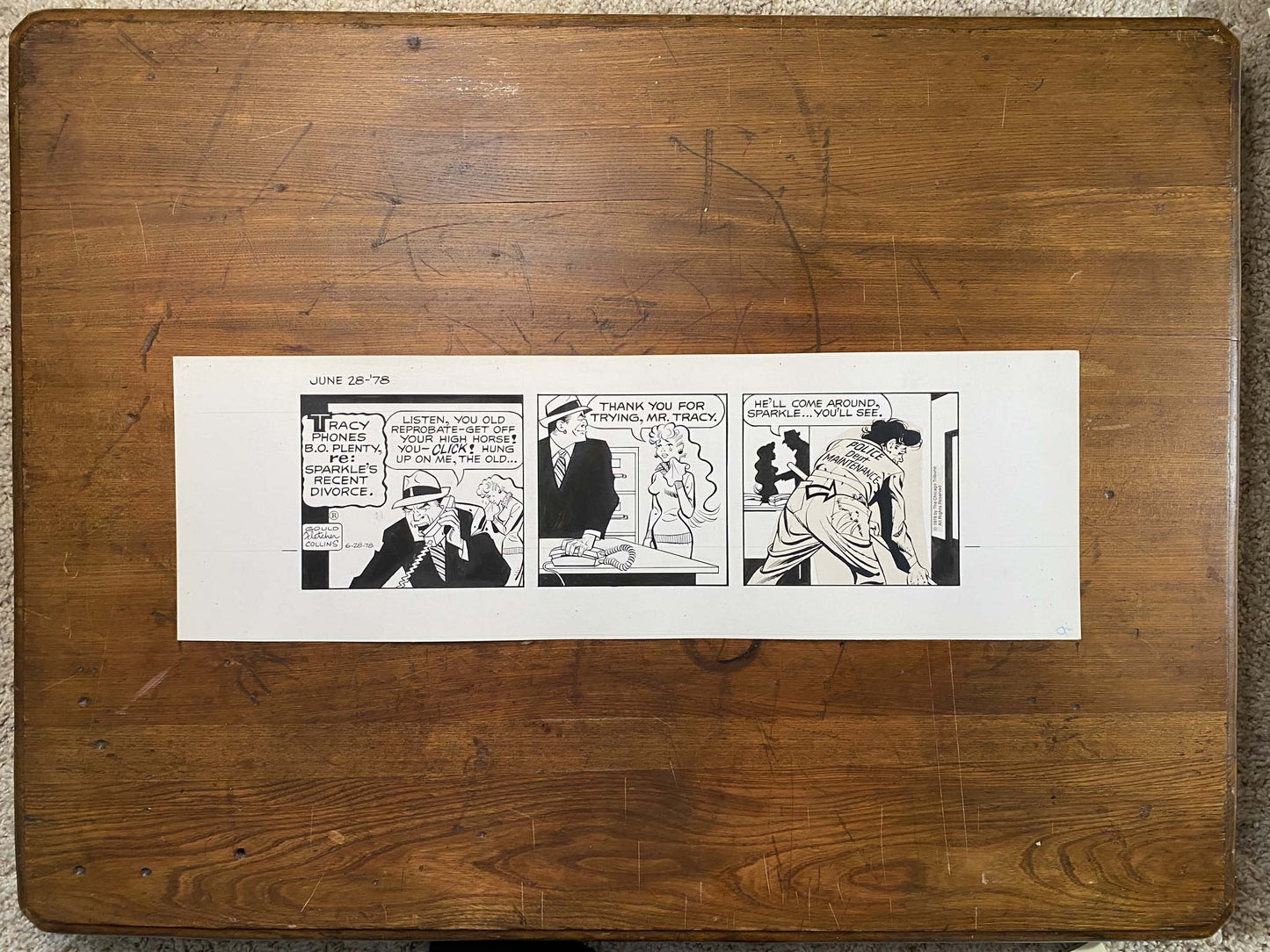 Dick Tracy Daily 6/28/78 Original Art Illustration | Fletcher Studio