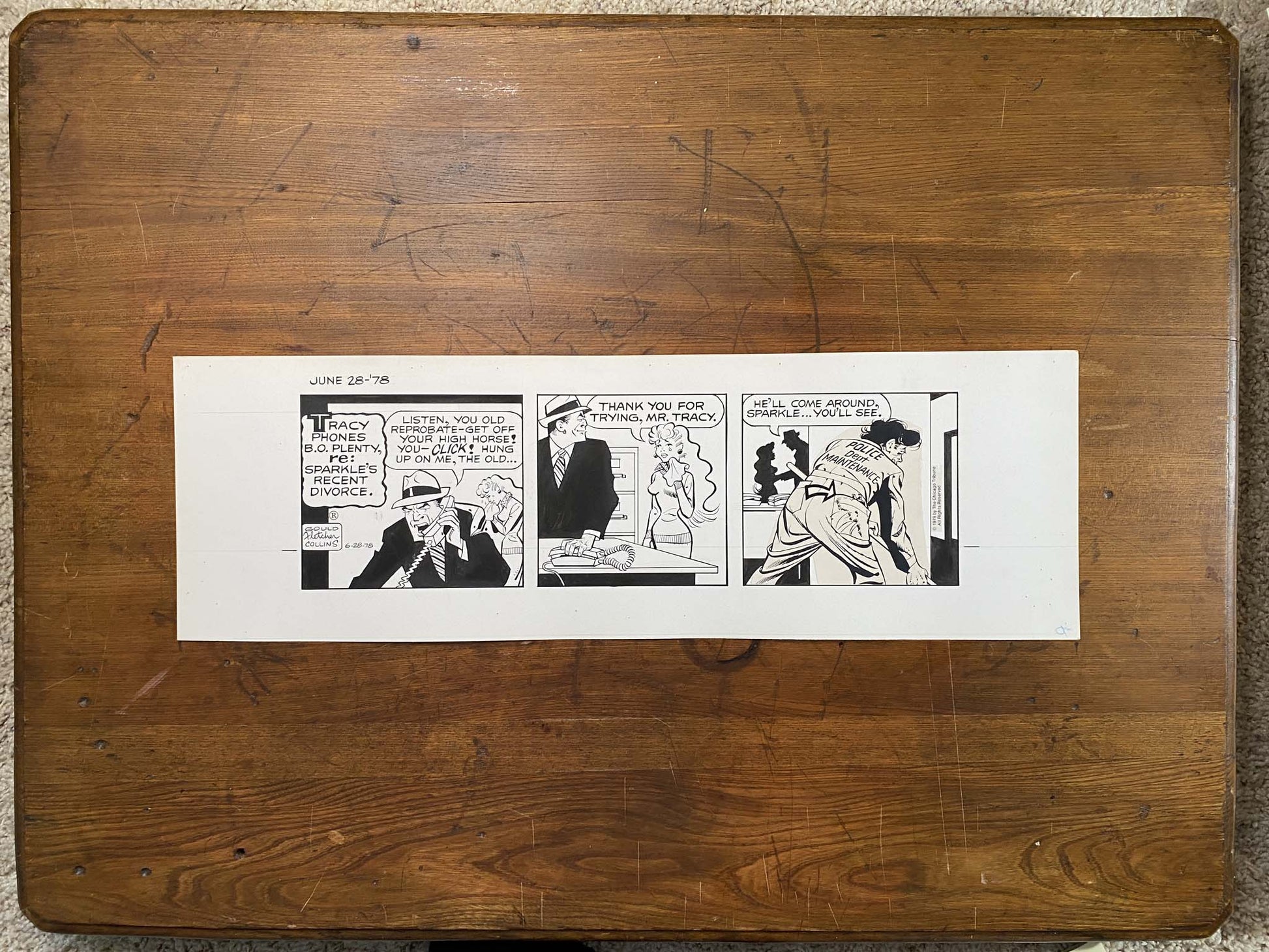Dick Tracy Daily 6/28/78 Original Art Illustration | Fletcher Studio