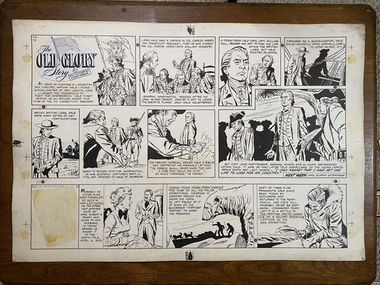 The Old Glory Story: History of the American Flag 7/4/54 Original Art Illustration | Fletcher Studio