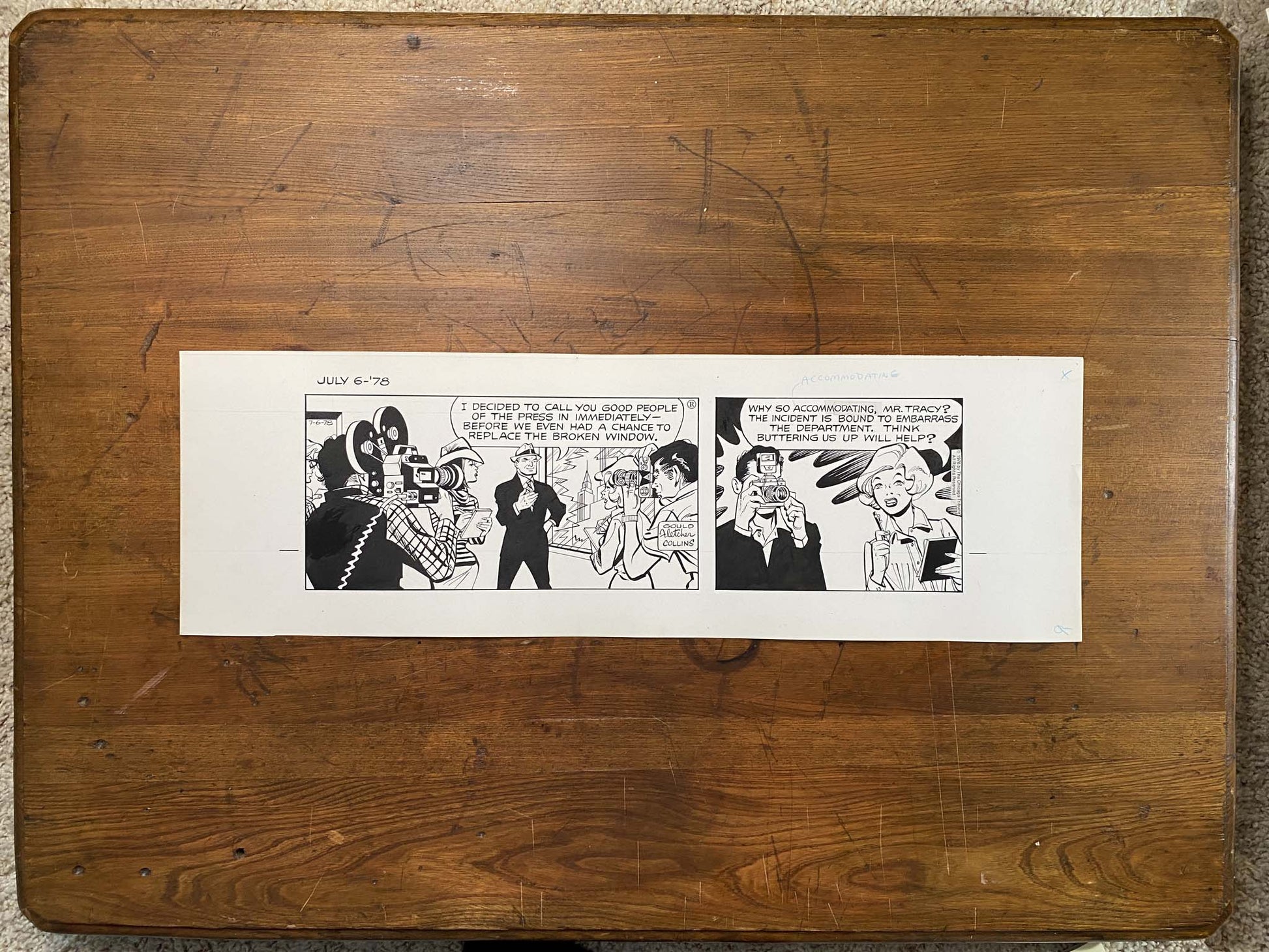 Dick Tracy Daily 7/6/78 Original Art Illustration | Fletcher Studio